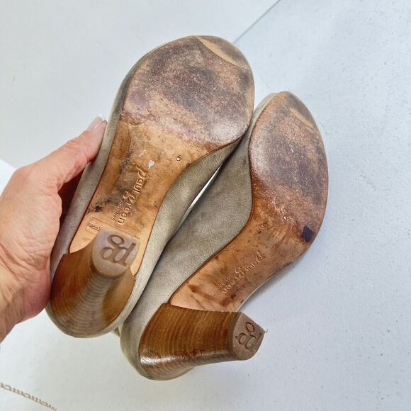 Paul Green Women's Heeled Booties Boots Size US 6 Suede Leather Beige Tan - Picture 13 of 14